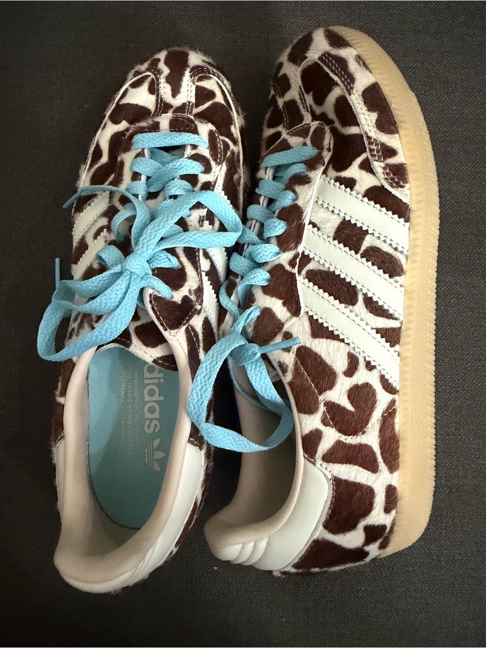adidas Samba OG Shoes in Brown Giraffe Print pony hair - Picture 5 of 11